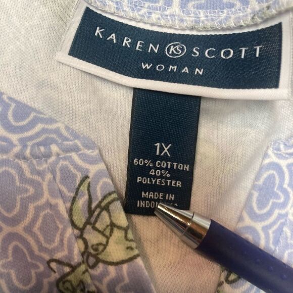 KAREN SCOTT, women’s turtle design top, blue&green - Picture 4 of 9
